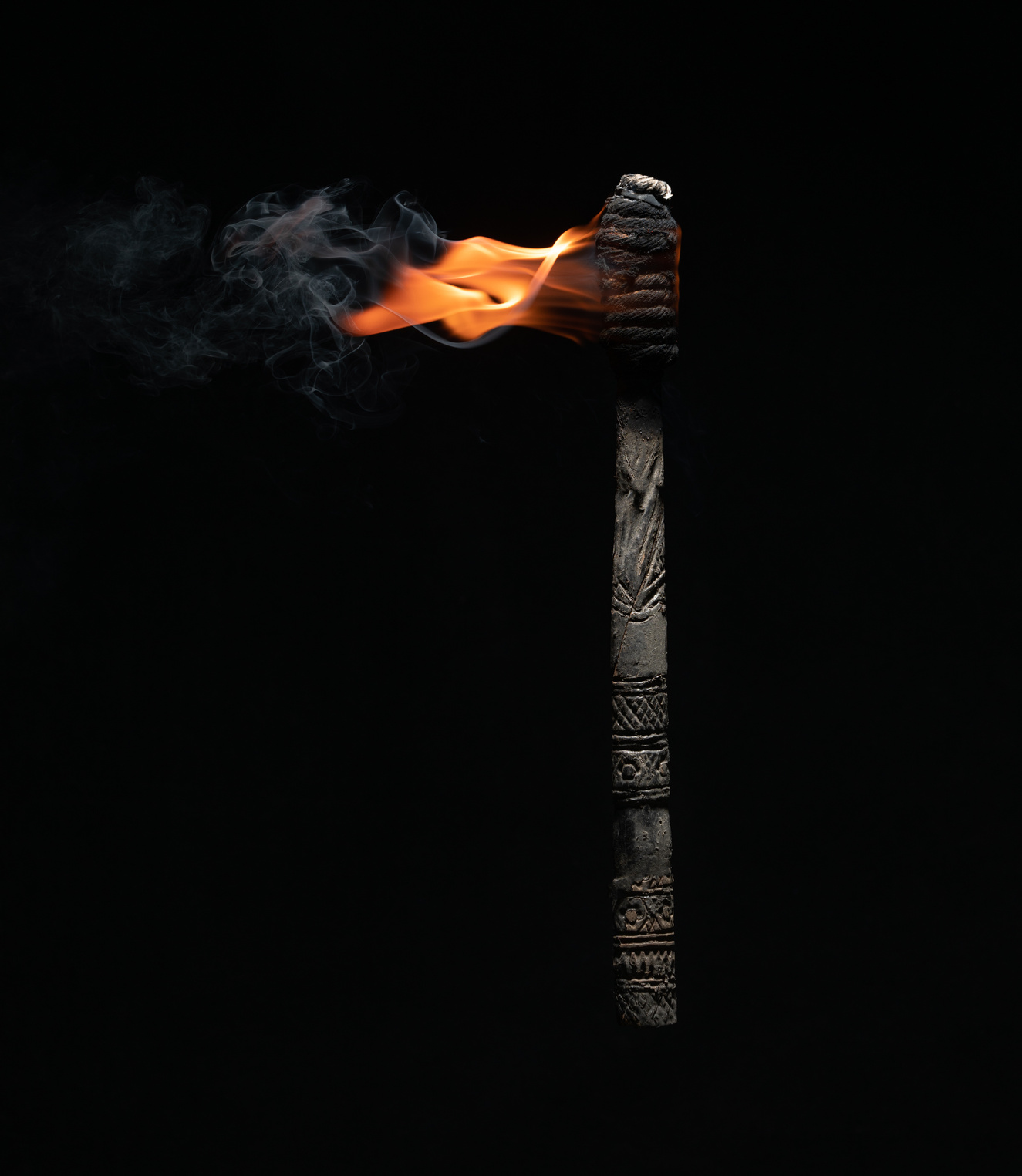 ancient wooden torch