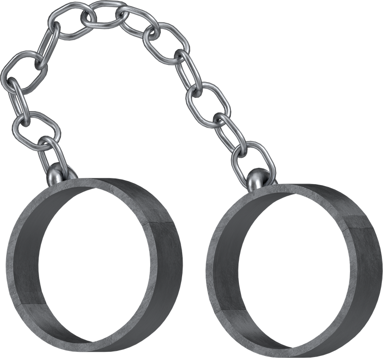 3D rendering illustration of ankle shackles